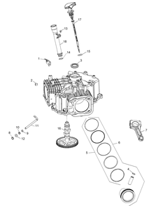 Kohler Kt725-3013 Crankcase Diagram and Parts List for XT2-LX42KH (13APA1CS010-13WPA1CS010)(2015) Cub Cadet Lawn Tractor